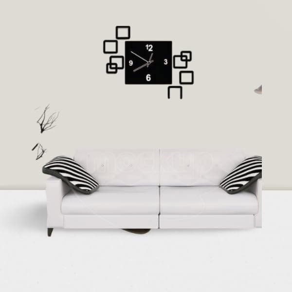 Square Boxes 3D Wall Clock L (24×24)