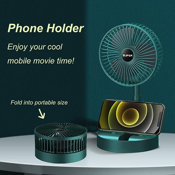 Portable Rechargeable Desk Fan, Folding Fan Pedestal Fan