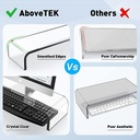 Acrylic Monitor Stand, Custom Size Monitor Riser/Computer Stand for Home Office Business w/Sturdy Platform, PC Desk Stand for Keyboard Storage & Multi-Media Laptop Printer TV Screen (8MM)