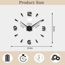 3D Wall Clock Large, DIY Large Frameless Wall Clock Stickers, Acrylic Wall Clock Modern Design, DIY Wall Decoration Clock