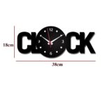 CLOCK Text Shape Acrylic 3D Wall Clock(Small)