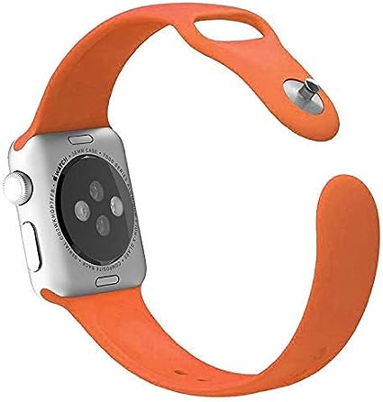 Soft Silicone Sport Strap Replacement Bands Compatible with iWatch Series 4/3/2/1 - Orange