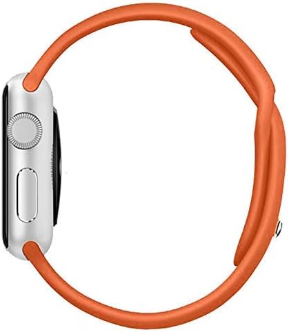 Soft Silicone Sport Strap Replacement Bands Compatible with iWatch Series 4/3/2/1 - Orange