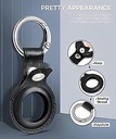 Leather AirTag Keyring Case Air tag Holder black (1 Pc)