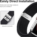 38- 40mm - Woven Single Loop Strap - Black.