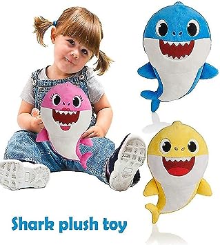 Baby Shark Plush Toy BLUE/PINK/YELLOW ( without music)