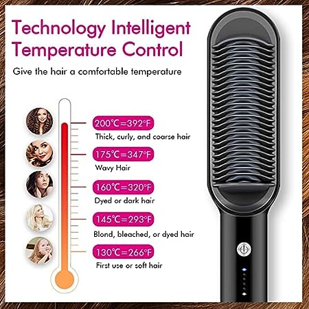 Hot Comb Ceramic Hair Straightener Brush, for Professional Salon At Home