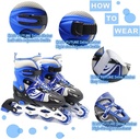 Inline Skates Full Protective Gear Set 4 35-38M