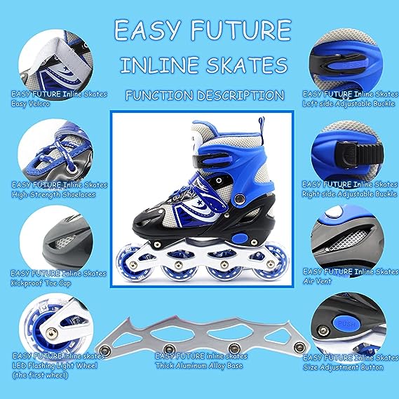 Inline Skates Full Protective Gear Set 4 35-38M