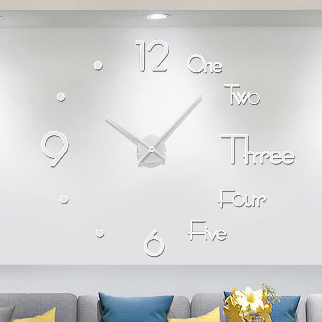 3D DIY Wall Clock Acrylic Mirror Surface Decoration Wall Clock