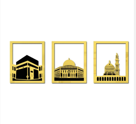 Masjid Al Haram, Masjid Al Aqsa, Masjid An Nabawi Islamic Wall Art