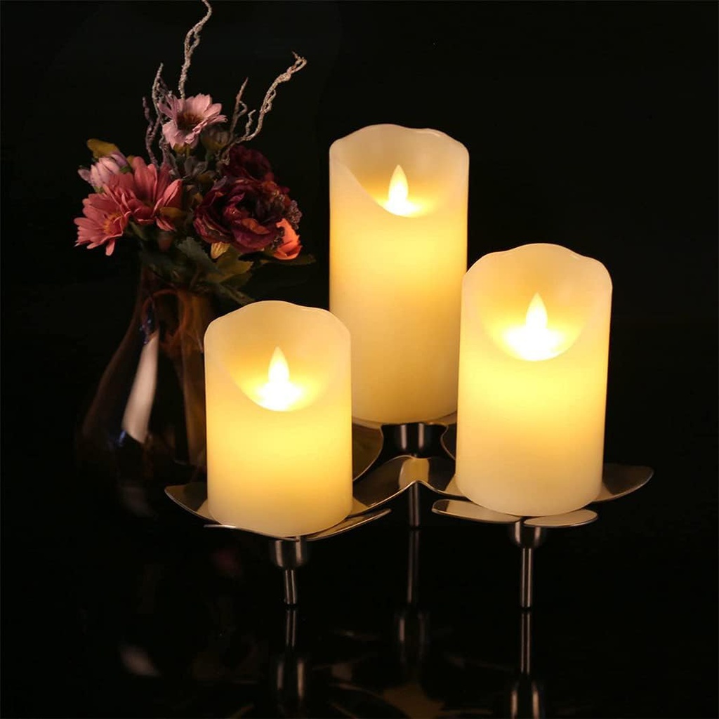 3 PIECE LED FLAME LESS CANDLES