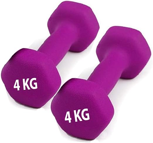 VINYL DUMBBELL 4KG 1PC(MULTI COLOR)