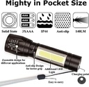 Tactical Flashlight Zoomable 3 Modes USB Charging Torch