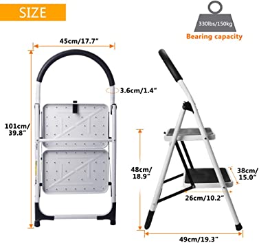 2 Step Ladder White / Black