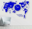 World Map 3D Digital Hanging Ultra Quiet Acrylic Wall clock