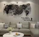 WORLD MAP STYLISH 3D WALL CLOCK LARGE