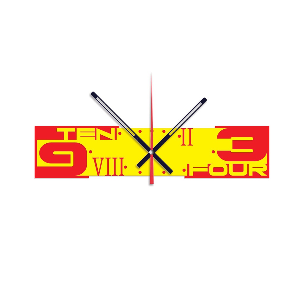 Wall Clock Long Rectangular Horizontal Shape