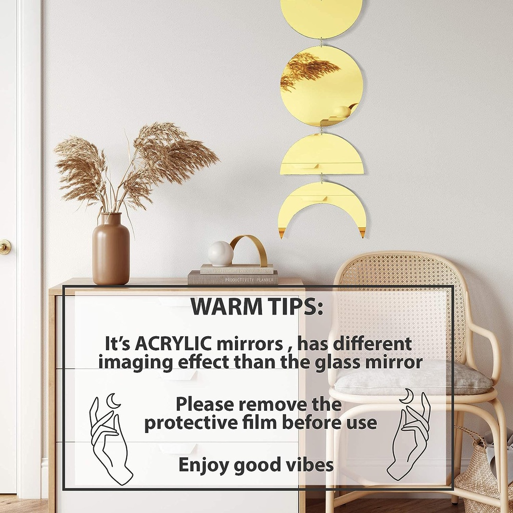 Moon Cycle Wall Decor | Acrylic Decorative Moon