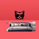 CAT WITH SUNGLASSES ACRYLIC WALL DECOR(LARGE)