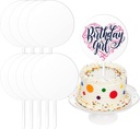 10 PCS Round Acrylic Cake Toppers Clear Blank Circle DIY Cake Topper Blanks for Personalized Custom Wedding and Birthday Party Cake Decorations