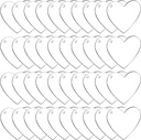 60 Pack 2 Inch Acrylic Heart Keychain Blanks Acrylic Hearts Discs with Hole 1/8 inch Thick for DIY Keychain, Vinyl Projects, Gift Tags, Valentine's Day Ornaments