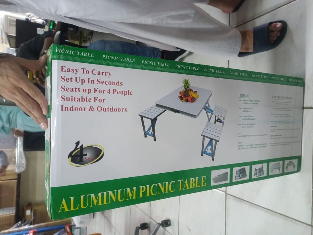 ALUMINUM PICNIC TABLE[33.6"L *31.9"W *26.2"H]