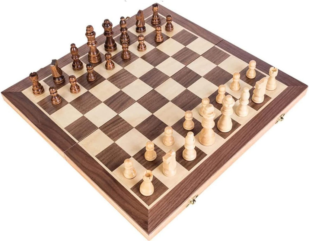 Magnetic Chess Set Inlaid Walnut Wood Chess Set