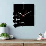 Minimal Broken Blocks 3D Wall Clock