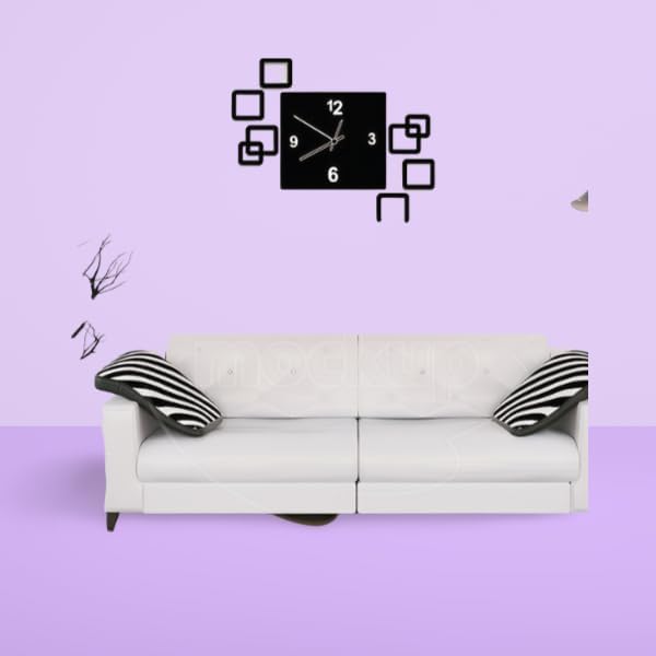 Square Boxes 3D Wall Clock L (24×24)