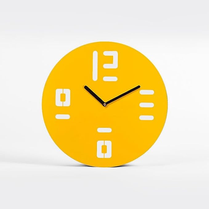 Stylish Yellow Acrylic Wall Clock  M (18×18)