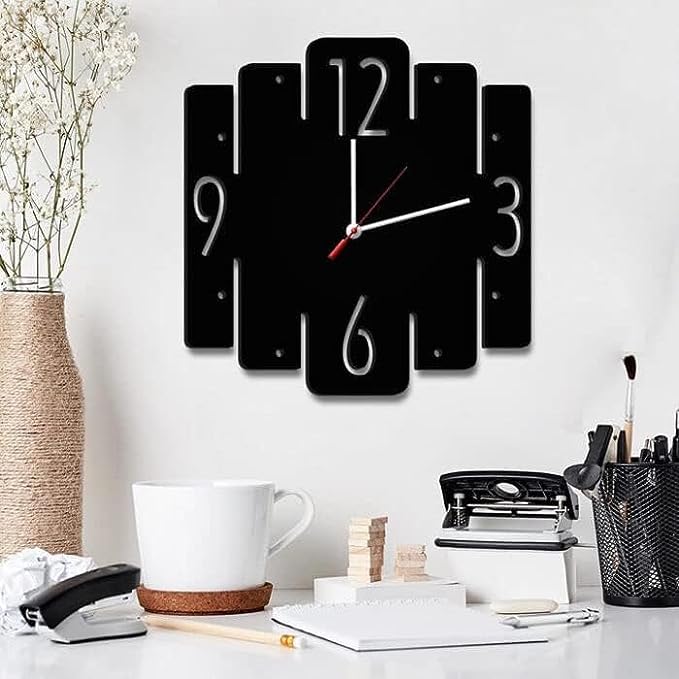 Vertical Blocks 3D Wall Clock Size: (33×33)