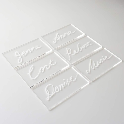 25 PCS Clear Acrylic Place Cards for Wedding 3.5 X 2 INCH