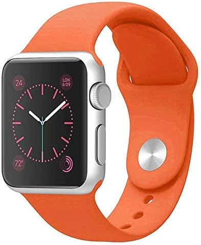 Soft Silicone Sport Strap Replacement Bands Compatible with iWatch Series 4/3/2/1 - Orange