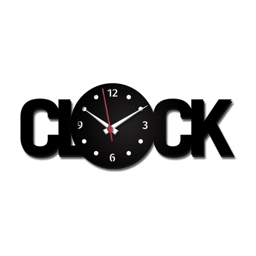 CLOCK Text Shape Acrylic 3D Wall Clock(Large)