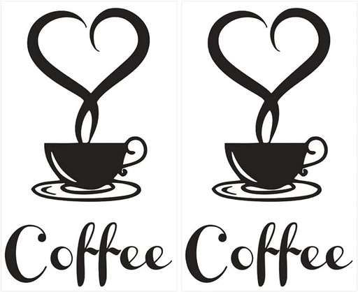 Coffee Cup With Heart Wall Art(Medium)