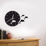 Jumping Dolphins 3D Wall Clock L (24×24)