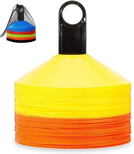 Training Agility Football Cones, 50 pieces- Mix Color, Other, Multicolor