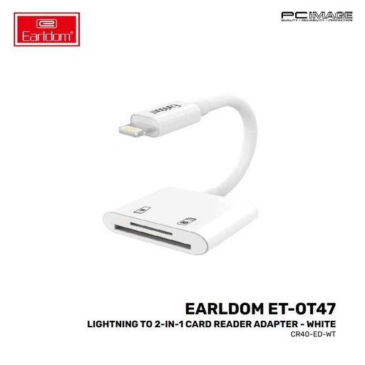 EARLDOM ET-OT47 LIGHTNING TO 2IN1 CARD READER ADAPTER WHITE