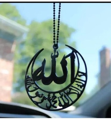 Acrylic Allah With Kalma Car Hanging Islamic Car Interior